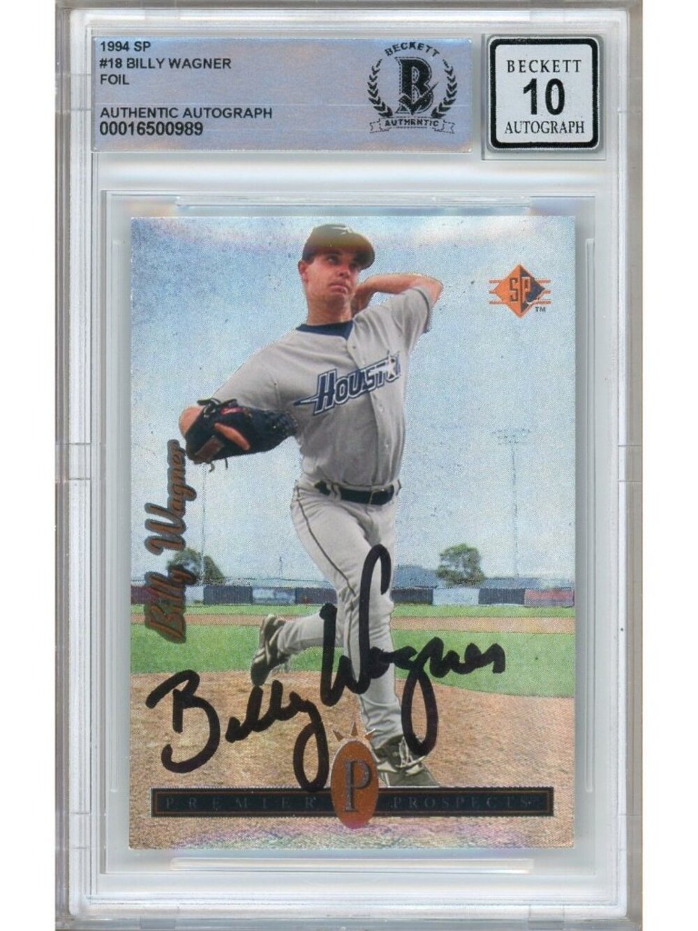 Billy Wagner Signed 1994 SP Foil #18 Astros RC Beckett BAS Auto 10 Slabbed